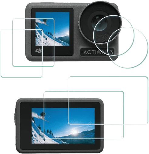 ULBTER Lens Screen Protector for DJI OSMO Action 3 Camera - 2+2+2 Pack